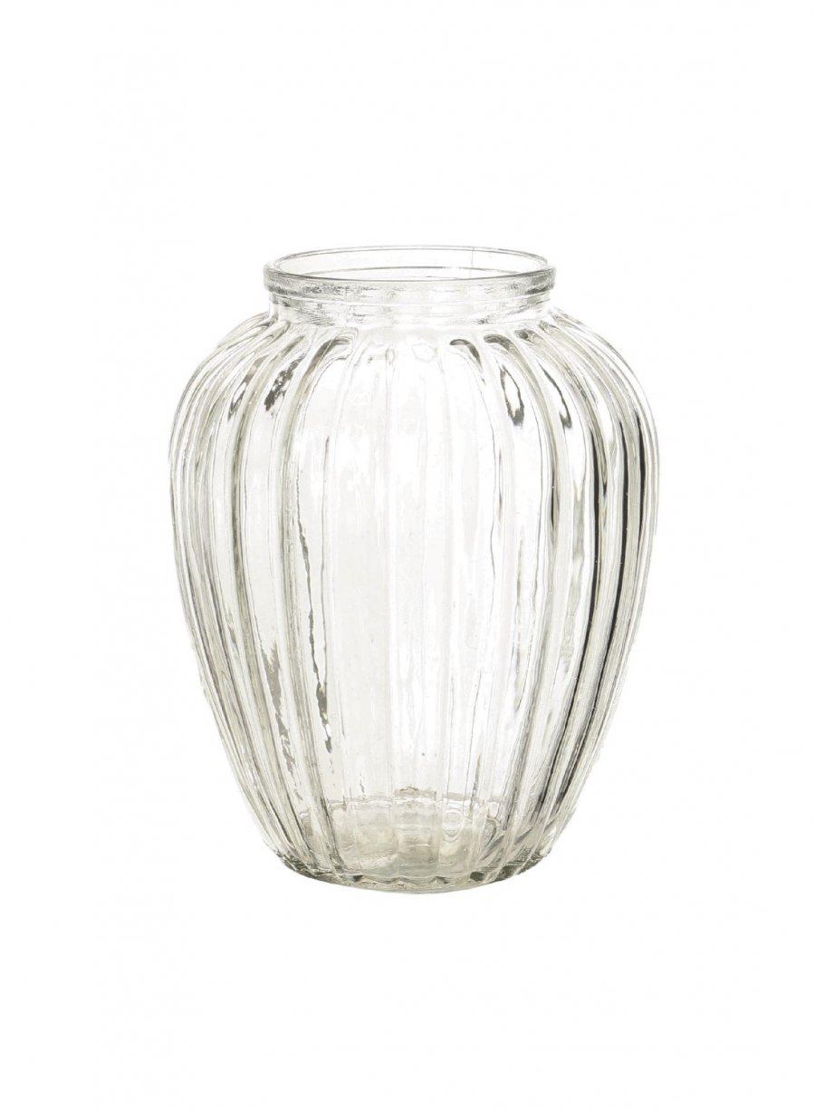 Round Ribbed Vase (13cm - Medium)