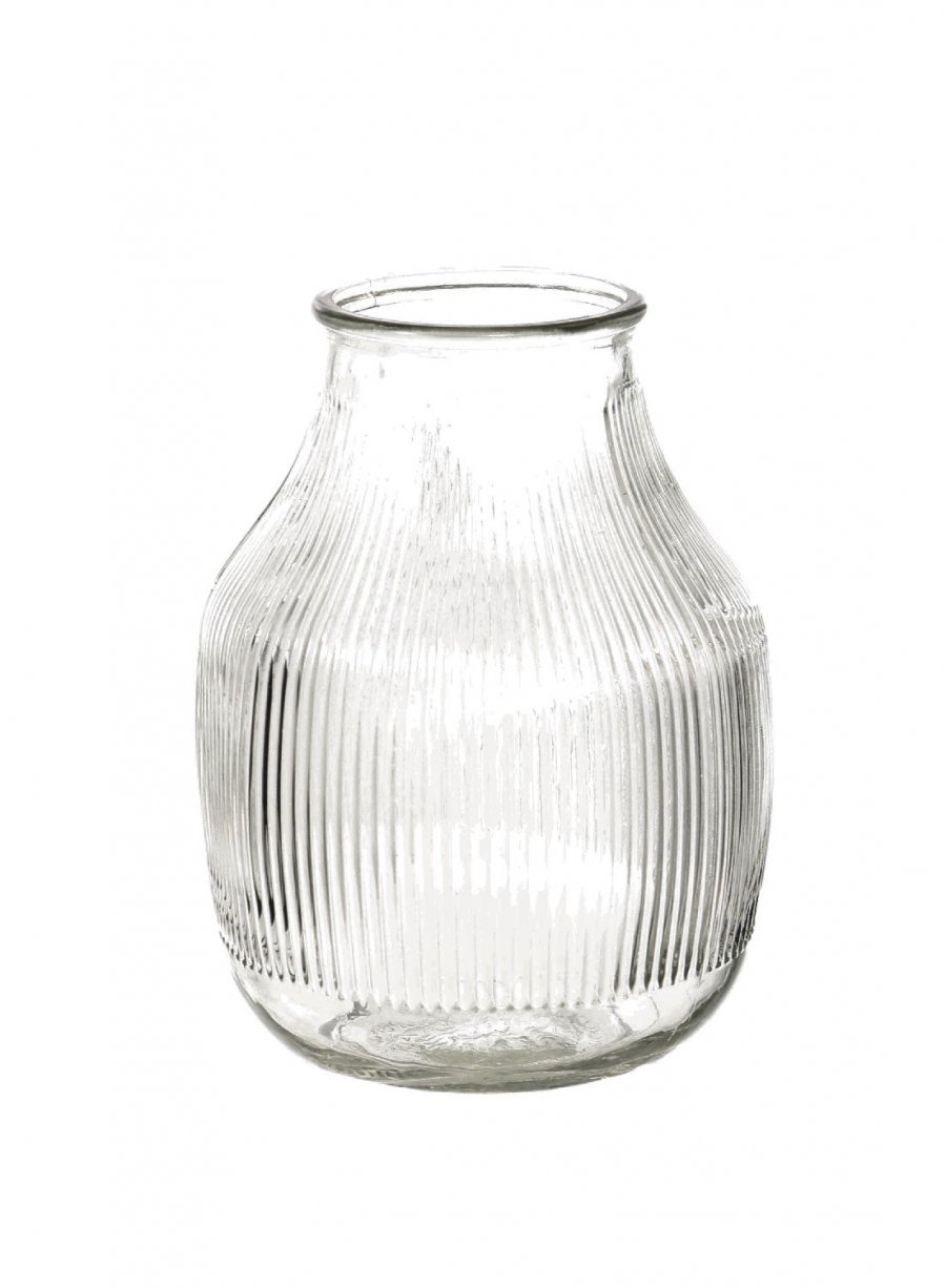 Ribbed Bulbous Vase (18cm)