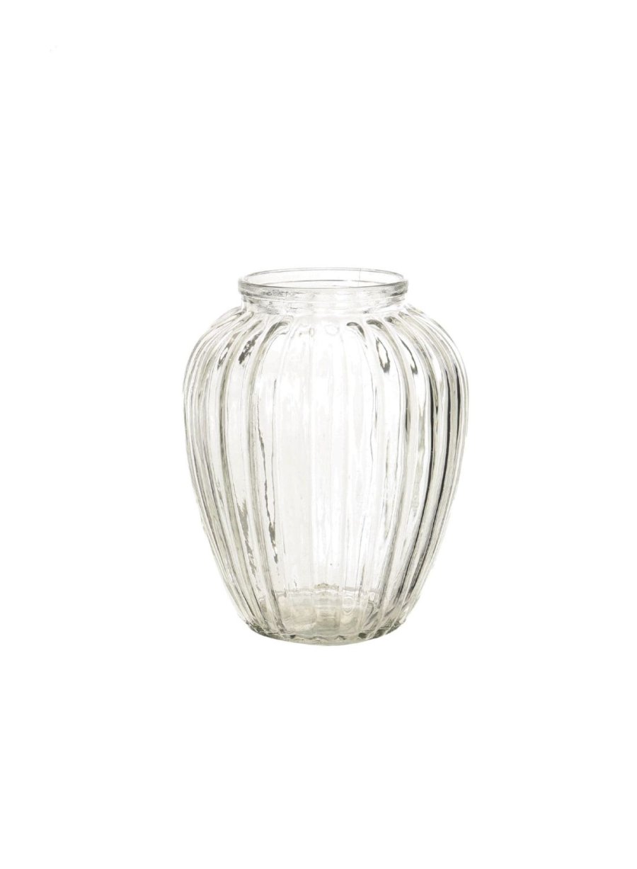 Round Ribbed Vase (11cm - Small)